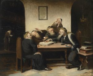 Austrian painter Carl Schleicher's A Controversy Whatsoever on Talmud.