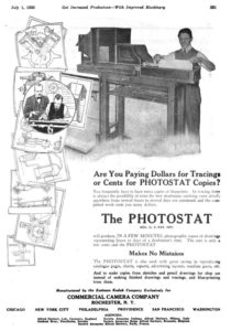 Commercial Camera Company Photostat ad from the July 1, 1920 issue of American Machinist.